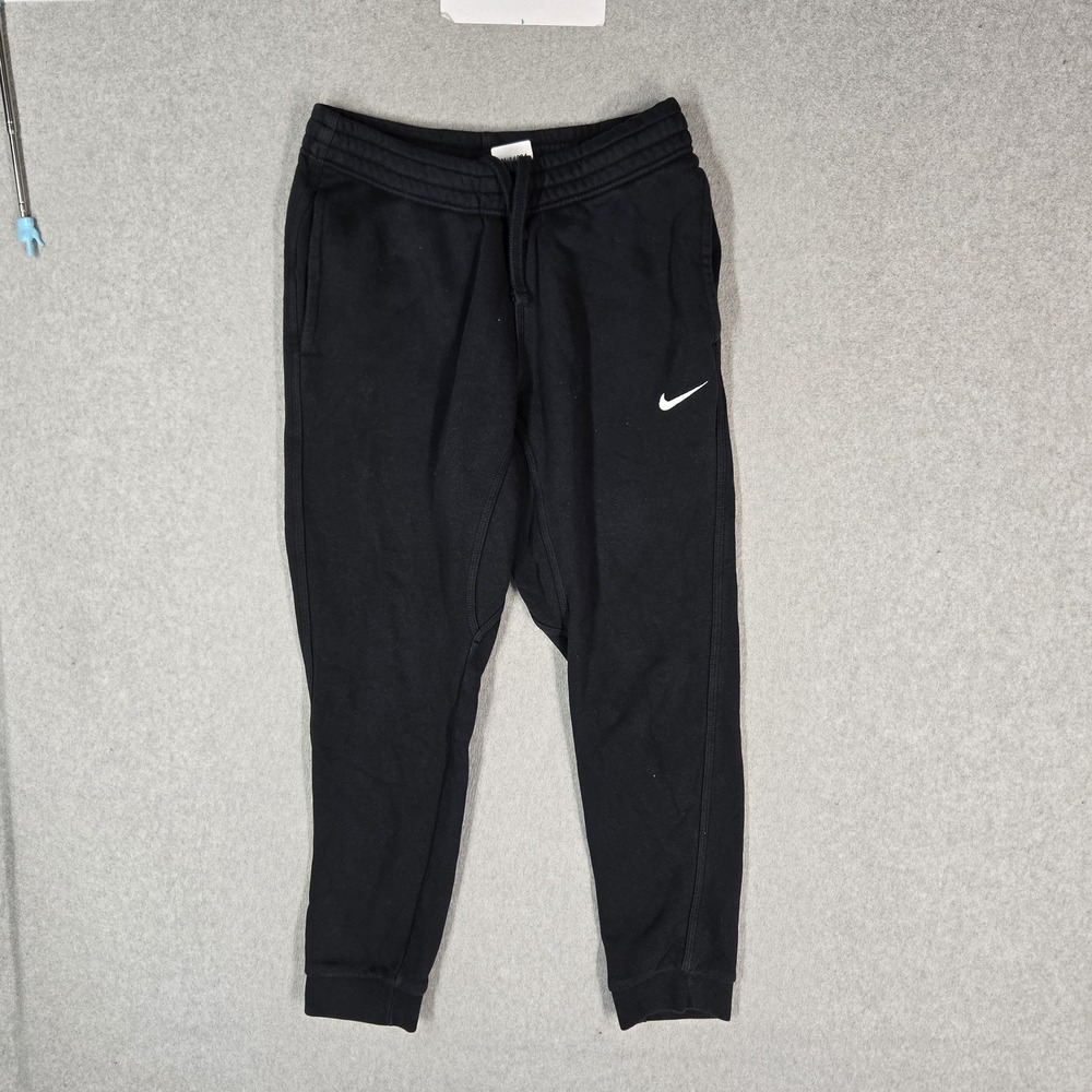Nike Men Pants M Black Sweatpants Fleece  Logo 28.5" Inseam Pockets